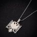 Collier pendentif aigle albanais en acier inoxydable pour femme, chaîne de clavicule tendance, résistant à la lumière_voghion.com
