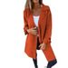 2024 autumn/winter new women's solid color flip tie pocket cardigan single breasted mid length jacket_voghion.com