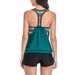 Happybuyner Ensemble tankini d'été 2 pièces pour femme, débardeur rembourré à col rond imprimé + short de bain_voghion.com