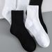 Breathable Cotton Socks For Men & Women - Comfortable Athletic Socks (Ankle/Mid-Calf/Over-Calf) In Classic Black & White_voghion.com