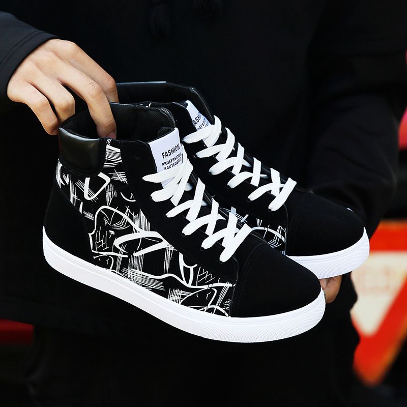 Pantofi de pânză pentru bărbați la modă, pantofi sport ușori, pantofi vulcanizați casual din plasă respirabilă, pantofi de lucru la modă cu șireturi_voghion.com
