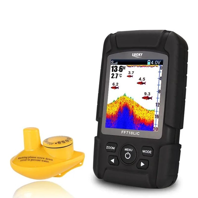 Sonar cu ecran color wireless pentru pești, detector de roiuri, echipament pentru exterior, echipament de pescuit, detector de pești_voghion.com