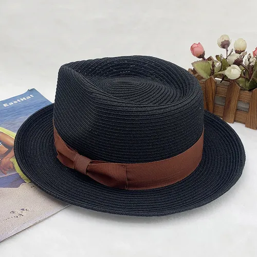 klassiska och fashionabla handvävda jazzhattar för män och kvinnor, solhattar, stråhattar, vår- och sommarhattar_voghion.com