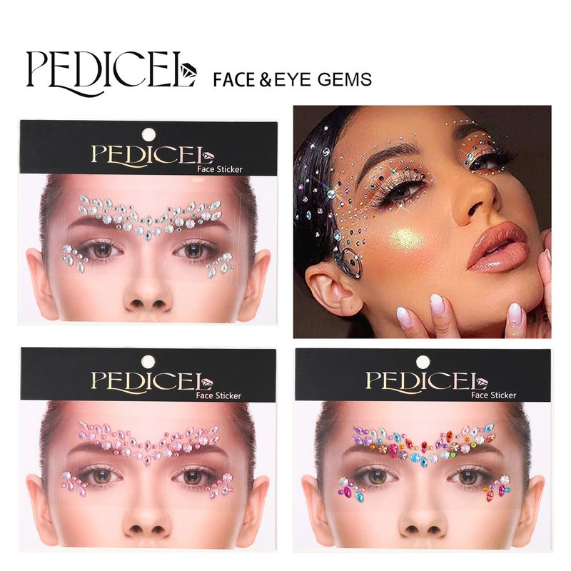 Halloween Edm Electronic Music Festival Face Stickers Eyebrow Stickers Diamond Resin Diamond Carnival Diamond Stickers Masquerade Face Decoration_voghion.com