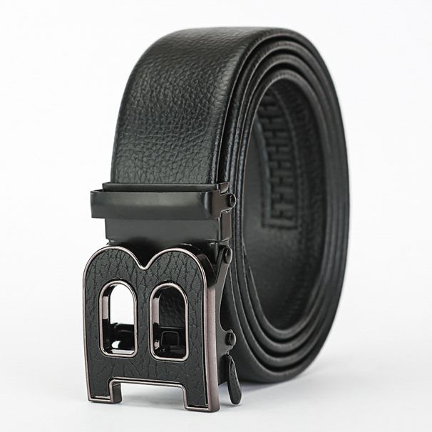 VOOTHOST Herren Ledergürtel Metall Automatische Schnalle Arbeitsgürtel Hochwertiger Herren Leder Business Gürtel VB188_voghion.com