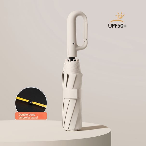 Bærbar stor automatisk paraply med spænde til både solskin og regnvejrsdag, afslappet holdbar kompakt paraply til mænd og kvinders udendørsaktiviteter_voghion.com