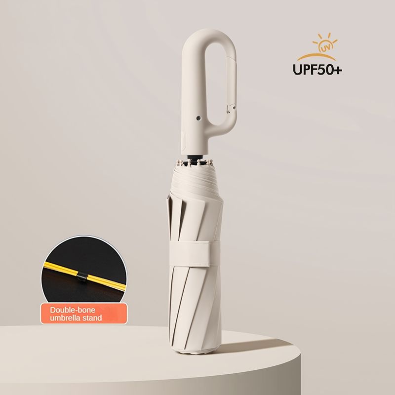 Portable Large Automatic Umbrella With Buckle For Both Sunny And Rainy Day, Casual Durable Compact Umbrella For Men's & Women's Outdoor Activities_voghion.com