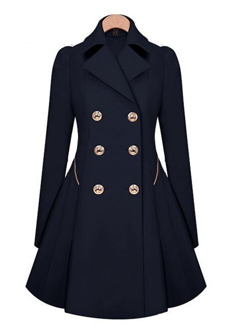 Women's slim-fitting mid-length commuter coats plus size women's spring and autumn windbreakers_voghion.com