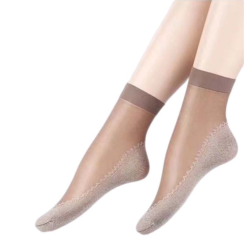 XinWq 10 Pairs Ankle Ultrathin Breathable Non-slip Solid Color Sweat Absorption Seamless Summer Cotton Sole See Through_voghion.com