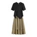Women's Clothing plus size women's new style fat MM top skirt two-piece suit summer new_voghion.com