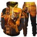 2024 New Tiger Animal Pattern 3D Printed Hooded Men's Sweater Set_voghion.com