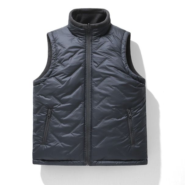 Men's Streetwear Vest Jacket – Slim Fit Zip-Up Puffer Gilet, Lightweight Polyester, Urban Style (8 Colors)_voghion.com
