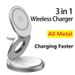 Stazione di ricarica wireless magnetica 3 in 1 con rotazione a 360° per iPhone 15, 14, 13, 12 Pro Max e iPhone Watch_voghion.com