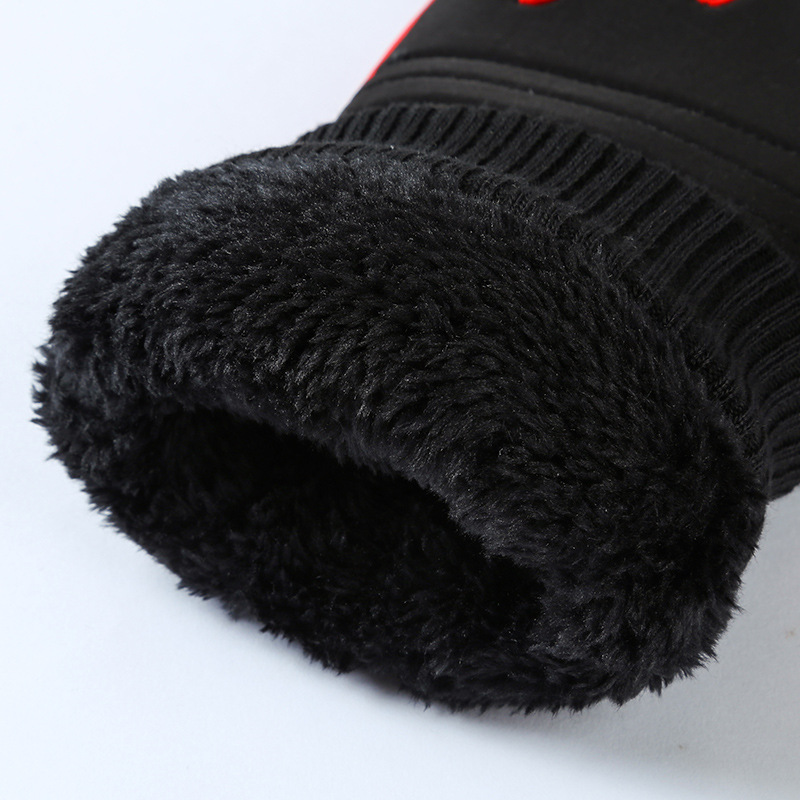 Winter ski gloves men's fleece thickened outdoor riding windproof cold touch screen fashion five-finger warm gloves_voghion.com