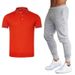 Herrkläder Sommar Pikétröja Lapel Kortärmad Företagsteam Arbetskläder Tryckt LOGO Reklam T-shirt Set_voghion.com