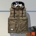 Men's Winter Padded Vest Jacket - Thickened Warm Workstyle Sleeveless Coat For Outdoor & Casual Wear (Black/Red/Beige/Blue/Brown/Gray, L-6XL)_voghion.com