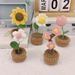 Potted Handmade Plant Artificial Knitting Decoration Diy Flower_voghion.com
