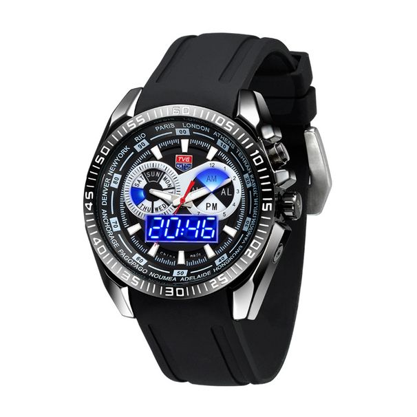 Men's Watches Men's Sports Double-display Electronic Watch Alarm Clock Luminous Shi Ying Waterproof Watch_voghion.com