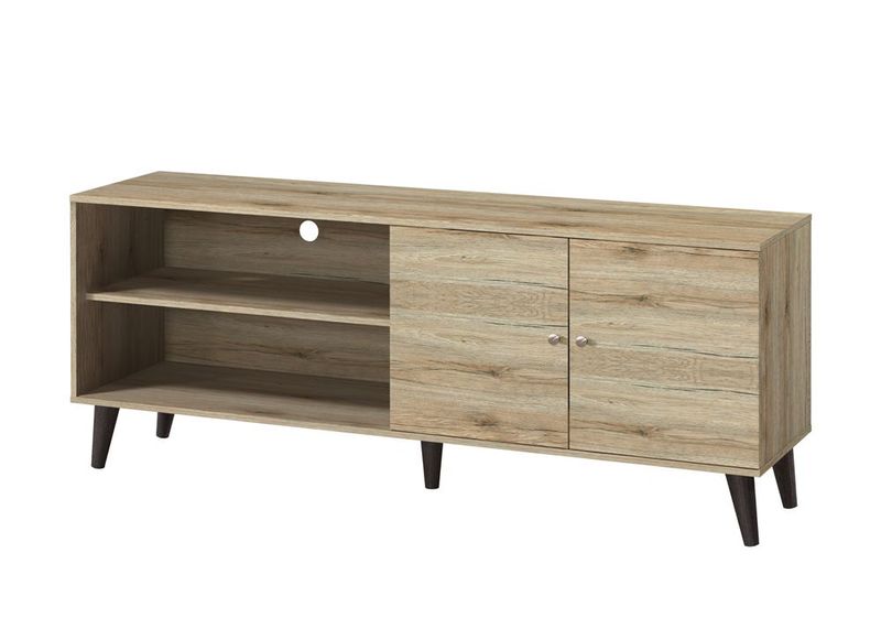 Amidon TV Stand For TVs Up To 63', With 2 Storage Shelves&amp; 1 Cabinet, Modern Entertainment Centre For TV In Living Room In Oak_voghion.com