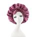 Cross-Border European And American Trend Solid Color Tie Sleep Elastic Wide-Brim Satin Bow Round Hat Hair Protection_voghion.com