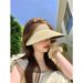 Cute Puppy Sticker Straw Woven Empty Top Sunscreen Hat Female Summer Sweet Cute Beach Hat Outdoor Sunshade Straw Hat_voghion.com