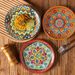 Bohemian Ceramic Dinner Plate Set - Elegant 10.5" Floral Plates For Steak/Pasta/Salad_voghion.com