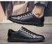 Men's Board Shoes Breathable Soft Sole First Layer Cowhide Sports White Shoes Running Shoes_voghion.com
