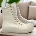 Versatile Hexagram Trendy Sneakers RO High Top Height Increasing Breathable Five-Pointed Star Canvas Shoes For Men And_voghion.com