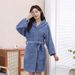 Soft Touch Micro Fleece Huva Morgonrock Plysch Lång Spa Robe Absorberande Morgonrock_voghion.com