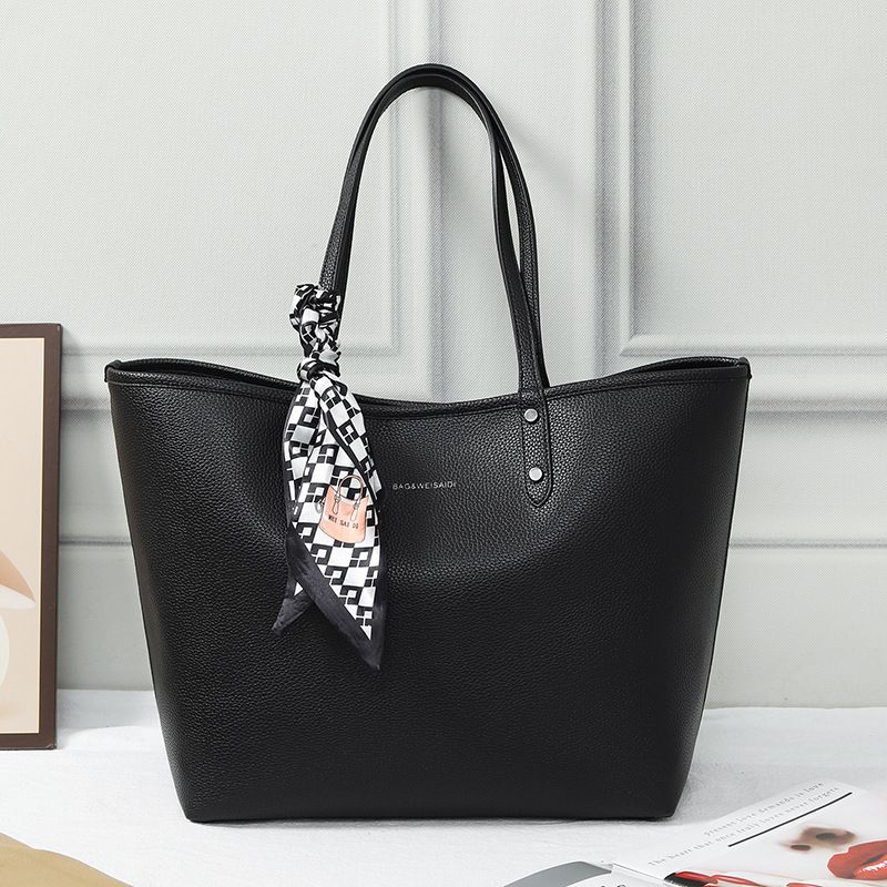 Borsa a mano per pendolari di grande capacità per il tempo libero 2024 Nuova borsa a tracolla in sciarpa di seta per madre e bambino, semplice da donna, tinta unita_voghion.com