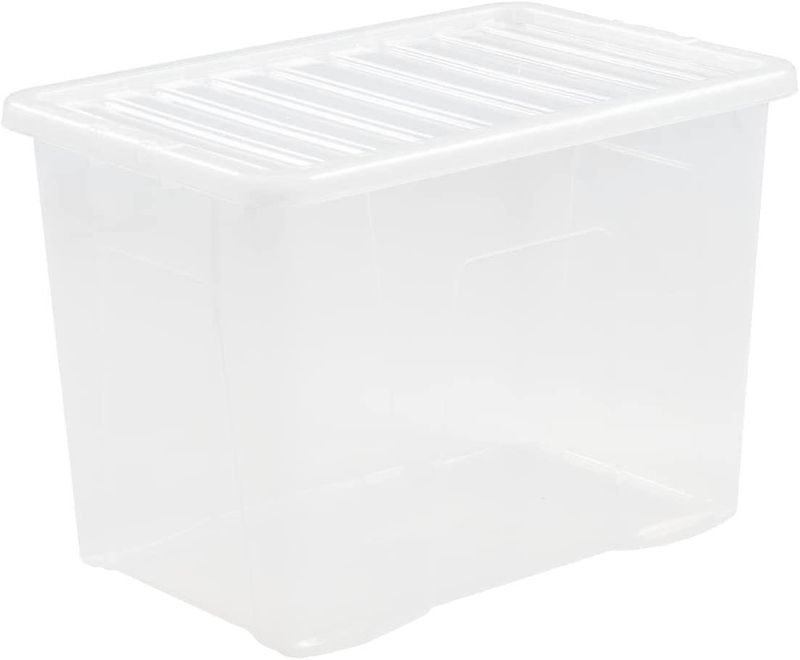 Storage Box Wham 80 Litre , Versatile Clear Home Storage, Clear (5 Pack)_voghion.com