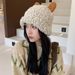 Plush And Thickened Knitted Hat Knit Beanie Winter Warm Fleece Lined Hat With Panda Design Soft Stretchy Ribbed Cuff For Cold Weather_voghion.com