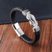 Herrenschmuck Unendlichkeit 8 geformtes Lederarmband Handgewebtes Armband Echtes Leder Geflochtenes Herren Lederarmband Edelstahl_voghion.com