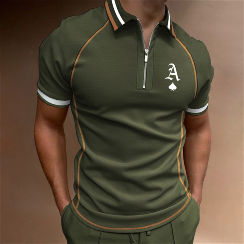 2023 New 3D Printed Short-sleeved Polo Shirt For Men, Fashionable Button-down Lapel Casual Top_voghion.com