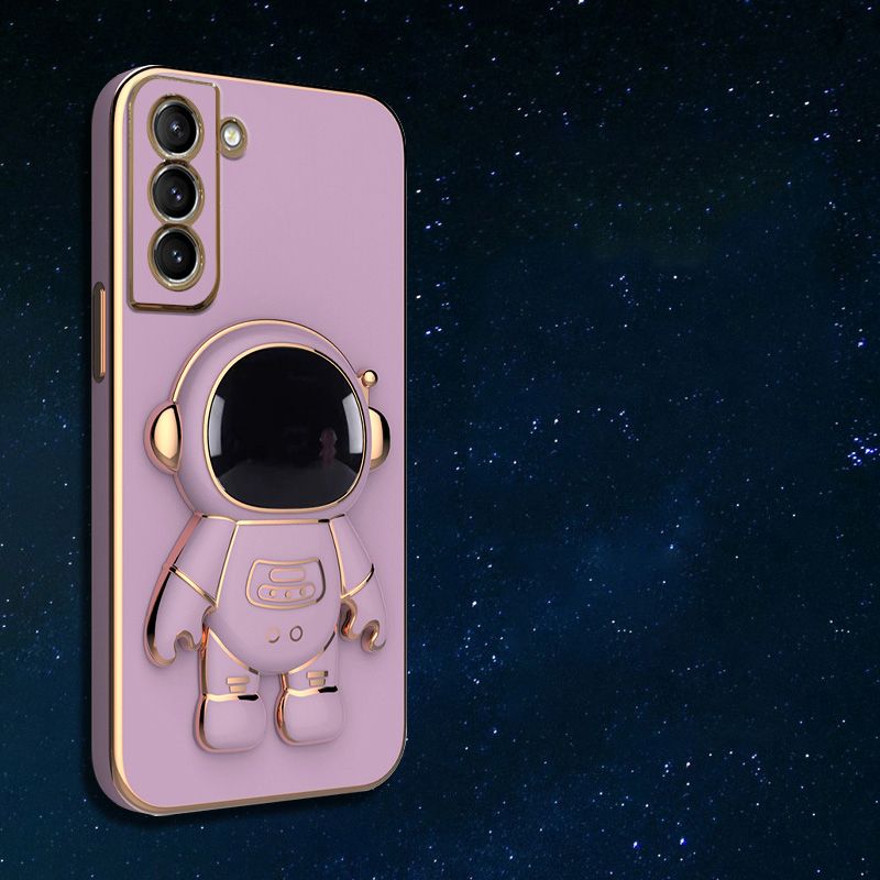 Support d'astronaute placage support pour téléphone étui pour samsung Galaxy S22 S21 S20 Ultra FE S10 Plus Coque couverture en Silicone souple_voghion.com