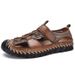 Summer New Men's Sandals Fashionable Breathable Stitching Casual Large Cap Beach Shoes For Men_voghion.com