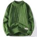 Pullover Herren Rundhals Pullover Strickpullover Quadratischer Herren Langarm Trendy Casual Thread_voghion.com