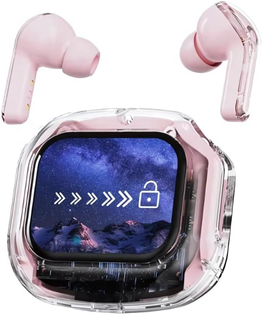 Air Max drahtlos Kopfhörer, Bluetooth 5.3 HiFi Stereo Déifbass, ENC Geräischerënnerdréckungsmikro, Bluetooth Kopfhörer mat Smartl LED Touch Display Opluedkëscht_voghion.com