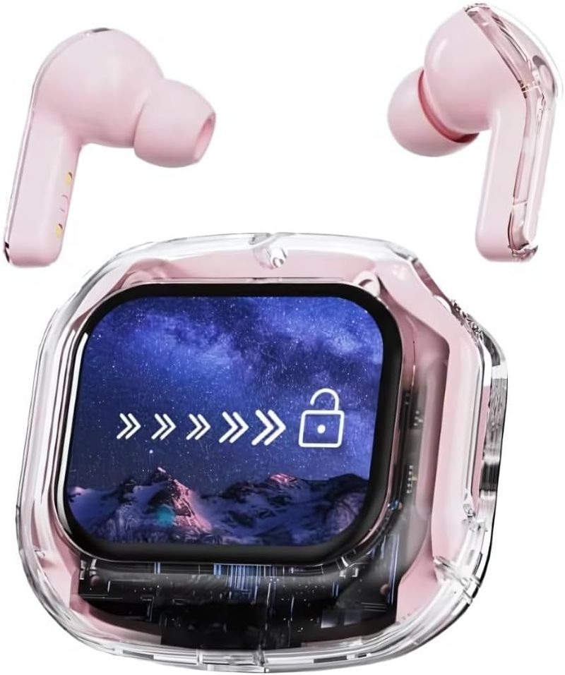 Air Max Wireless Earbuds, Bluetooth 5.3 HiFi Stereo Deep Bass, ENC Noise Cancelling Mic, Bluetooth Earbuds With Smartl LED Touch Display Charging Case_voghion.com