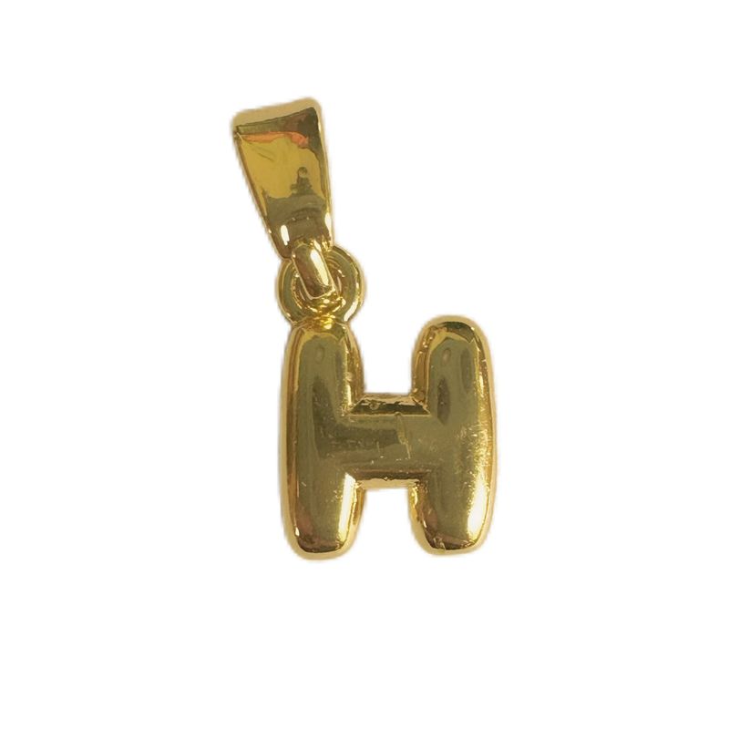Bubble English Letter Pendant Gold Copper Jewelry Accessories Mini Necklace Pendant_voghion.com