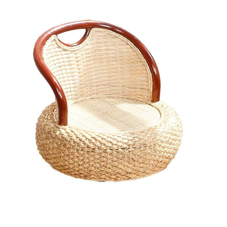 Rückenlehne Einzelner kleiner Balkon Home Wohnzimmer Couchtisch Tatami Niedriges Sitzen Lazy Sofa Rattan Stuhl_voghion.com