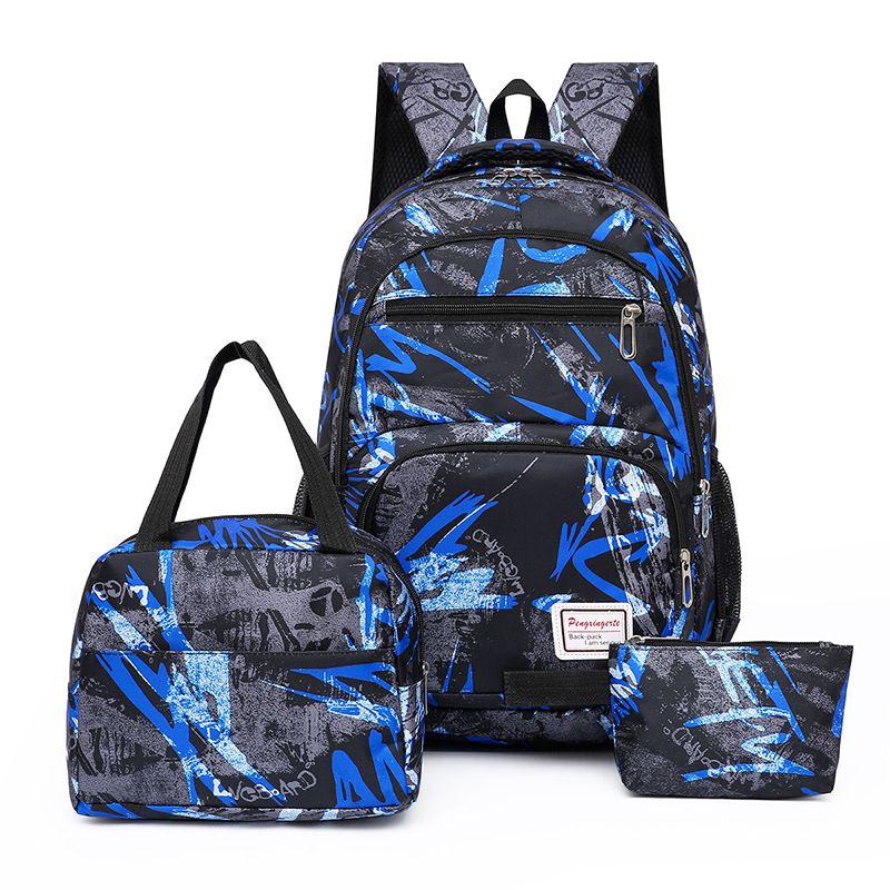 large capacity three piece combination bag student school bag backpack messenger bag camouflage bag_voghion.com