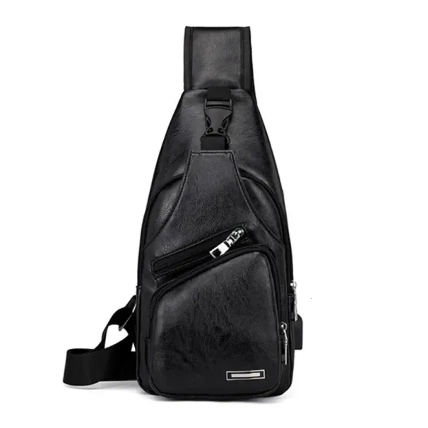 Borsa a tracolla vintage da uomo in pelle PU marrone, grande capacità, con ricarica USB, da viaggio, organizzata, tracolla 250224_voghion.com