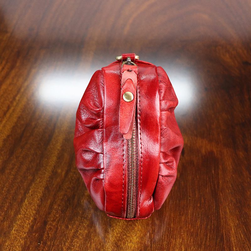 2024 New Plant Tanned Leather Handmade Color Wiping Zero Wrinkle Handheld Bag Multi functional Wallet Women's_voghion.com