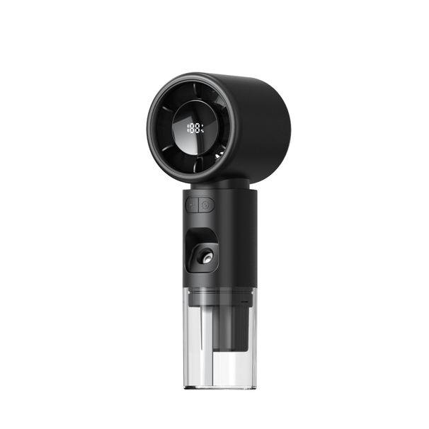 25 New Humidification High-speed Fan Stepless Speed Regulation Digital Display Portable Handheld Turbo Charging Spray Fan_voghion.com