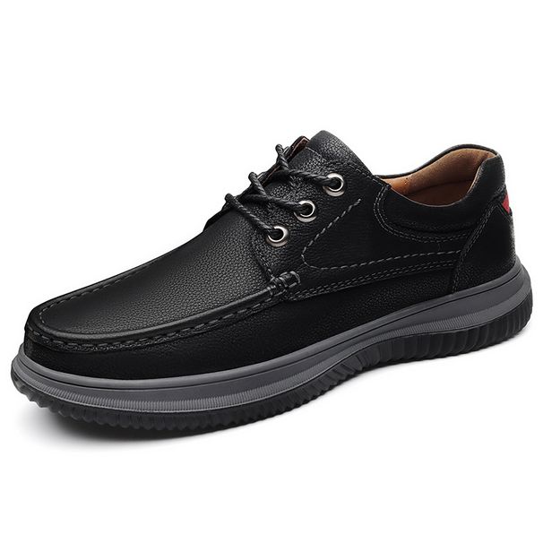 Herren-Lederschuhe, Leder-Freizeitschuhe, Herrenschuhe für breite Füße, Schuhe für breite Zehen, reine Outdoor-Reiseschuhe, weich_voghion.com