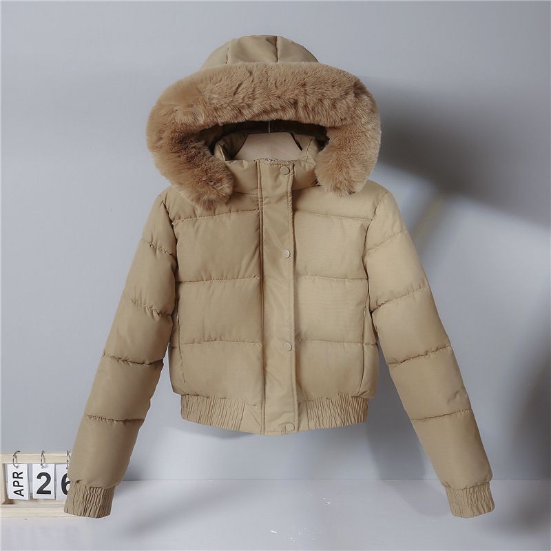 Women's Clothing special winter new large fur collar cotton jacket for women slim fit small thickened student jacket_voghion.com