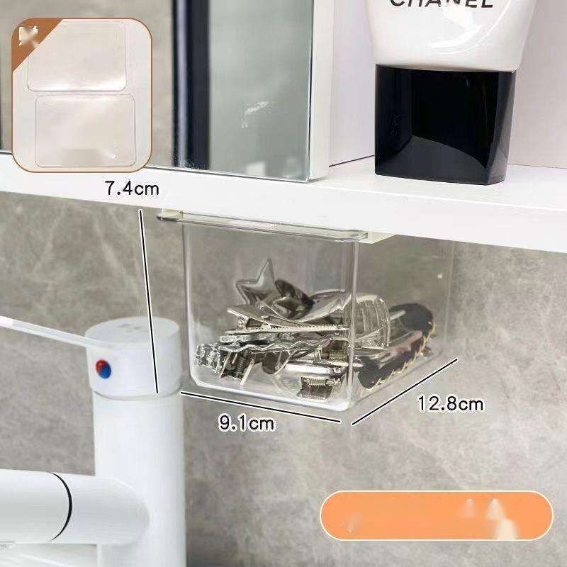 Mirror Drawer Style Storage Box Transparent Swabs Cotton Bathroom Cabinet Makeup Remover_voghion.com