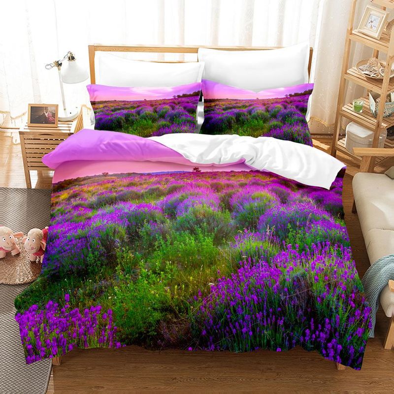 Three 3D digital printed bedding, four piece set of duvet cover_voghion.com