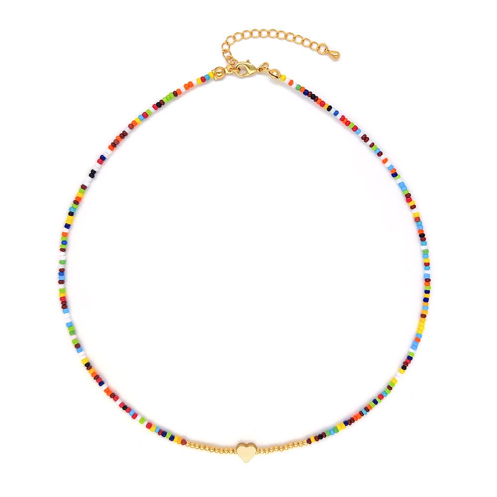 Collana Niche Love Donna Versatile Perline di Riso Colorate Fatte a Mano Catena per Clavicola_voghion.com